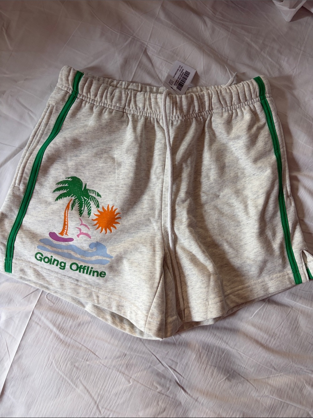 The Mayfair Group Going Offline Sweat Shorts with Green Trim
